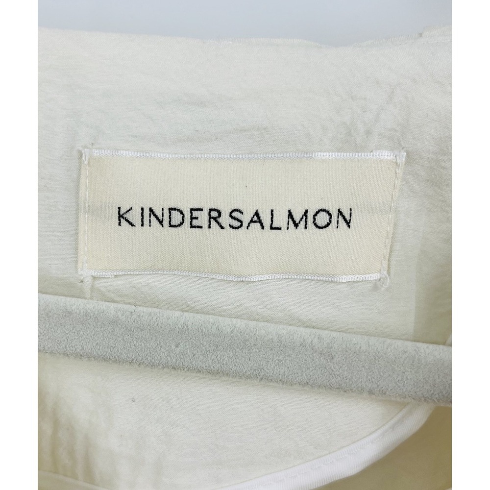 Kindersalmon Korea Ivory Pleated Blouse Size Medium Large Balloon Sleeves - Picture 6 of 14